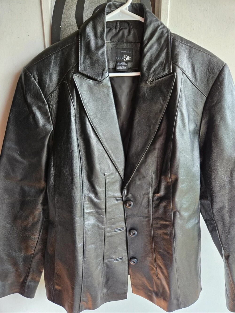 East 5th Black Leather Womens Blazer Jacket